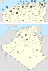 Carte des wilayas d'Algérie